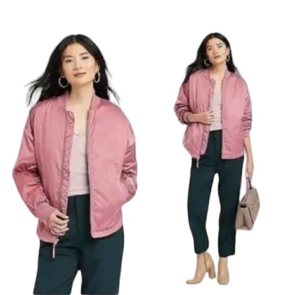 A New Day Women’s Pink Boys Bliss Bomber Jacket, Size S, NWT - Picture 1 of 7